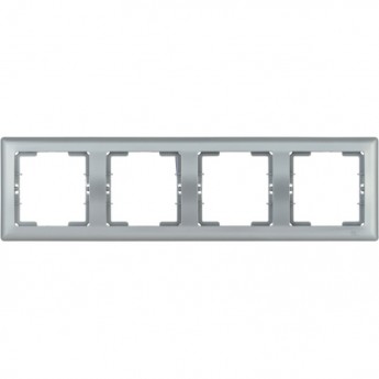 Рамка 4-местная горизонтальная IEK РГ-4-БС BOLERO серебряный - EMB40-K23