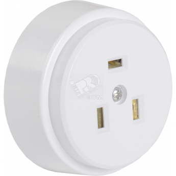 Разборная розетка для плиты IEK РПпл10-01-Ст, с заземляющим контактом, открытой установки, 32А, белая