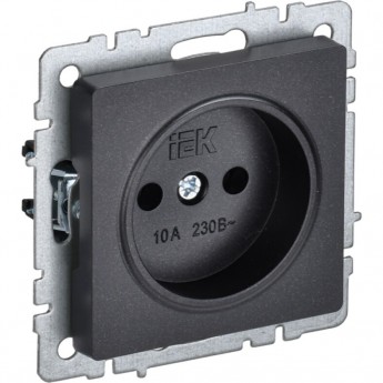 Розетка 1-местная без заземления без защитных шторок IEK BRITE 10А РС10-1-0-БрЧ черный - BR-R10-10-K02 Розетка 1-местная без заземления без защитных шторок IEK BRITE 10А РС10-1-0-БрЧ черный - BR-R10-10-K02