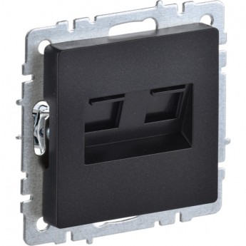 Розетка компьютерная двойная IEK BRITE RJ45 кат.5E РК10-2-БрЧ черный - BR-K20-1-K02 Розетка компьютерная двойная IEK BRITE RJ45 кат.5E РК10-2-БрЧ черный - BR-K20-1-K02